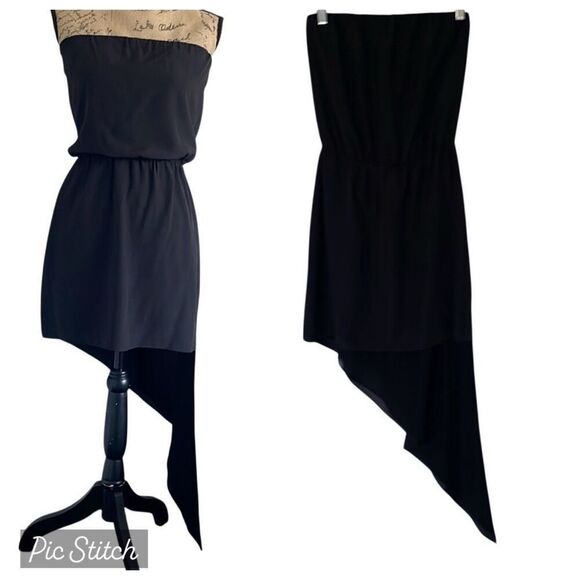 BCBGGeneration Strapless Asymmetrical High-Low Black Dress - XS - Picture 1 of 9
